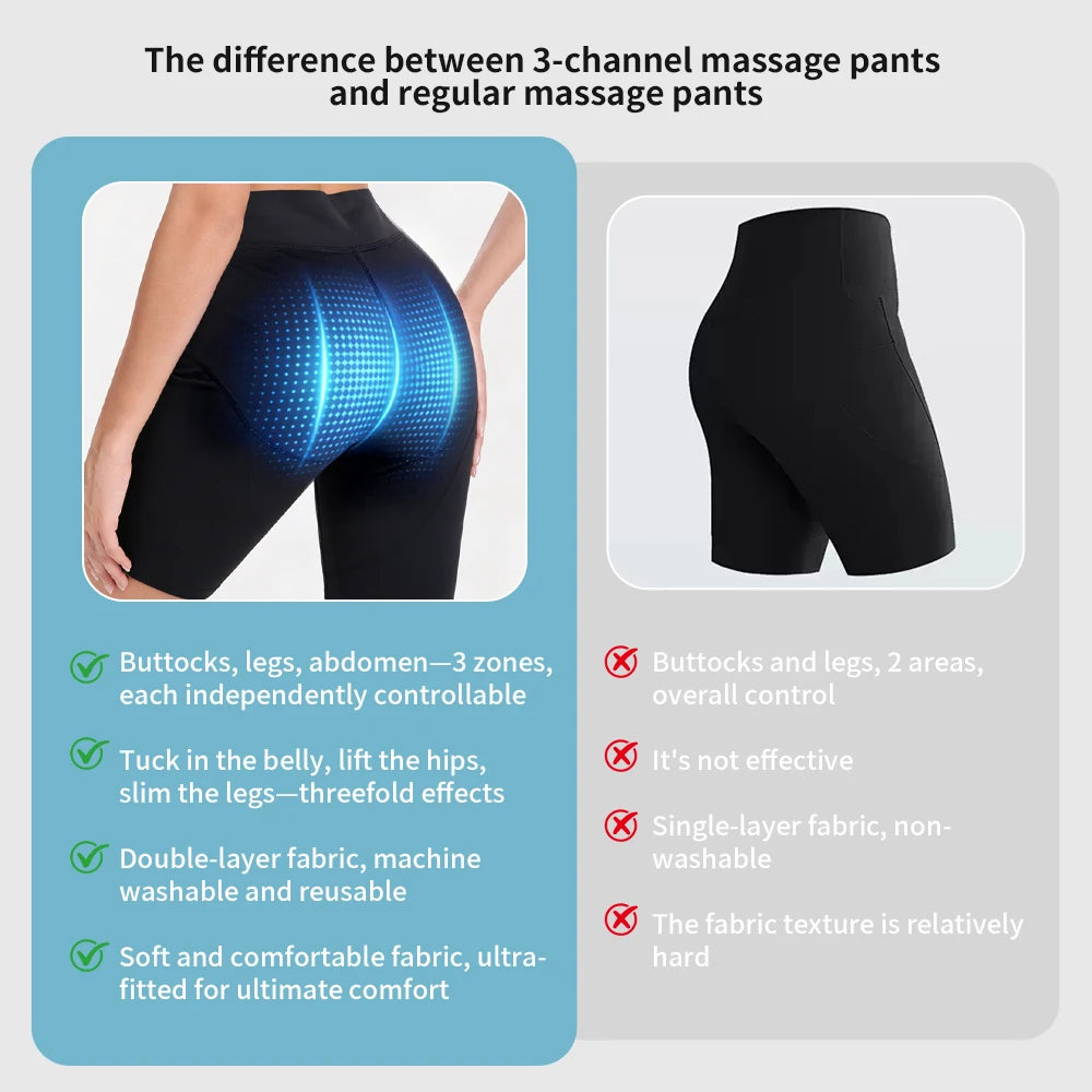 Intelligent Yoga Power Pants EMS Micro Current Pulse Massager Muscle Stimulation Slimming Shaping Independent Control Shorts