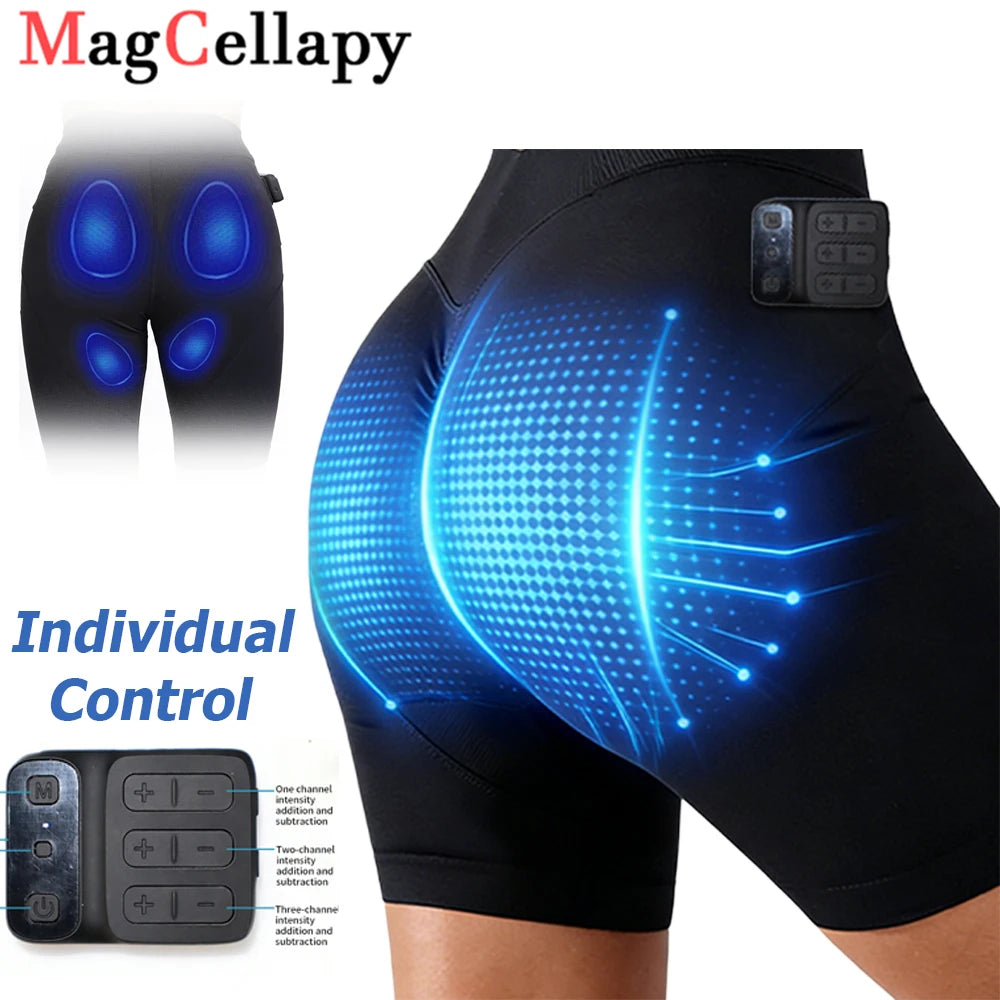 Intelligent Yoga Power Pants EMS Micro Current Pulse Massager Muscle Stimulation Slimming Shaping Independent Control Shorts