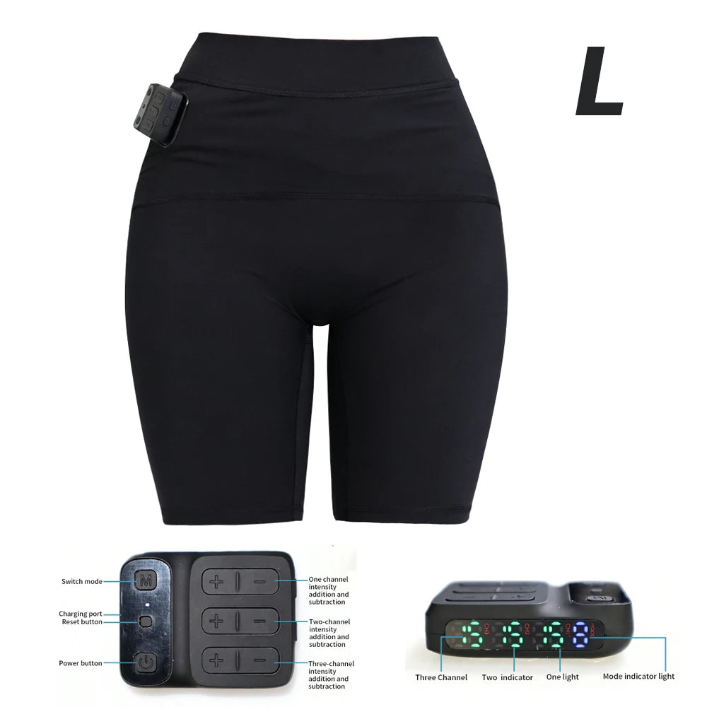 Intelligent Yoga Power Pants EMS Micro Current Pulse Massager Muscle Stimulation Slimming Shaping Independent Control Shorts